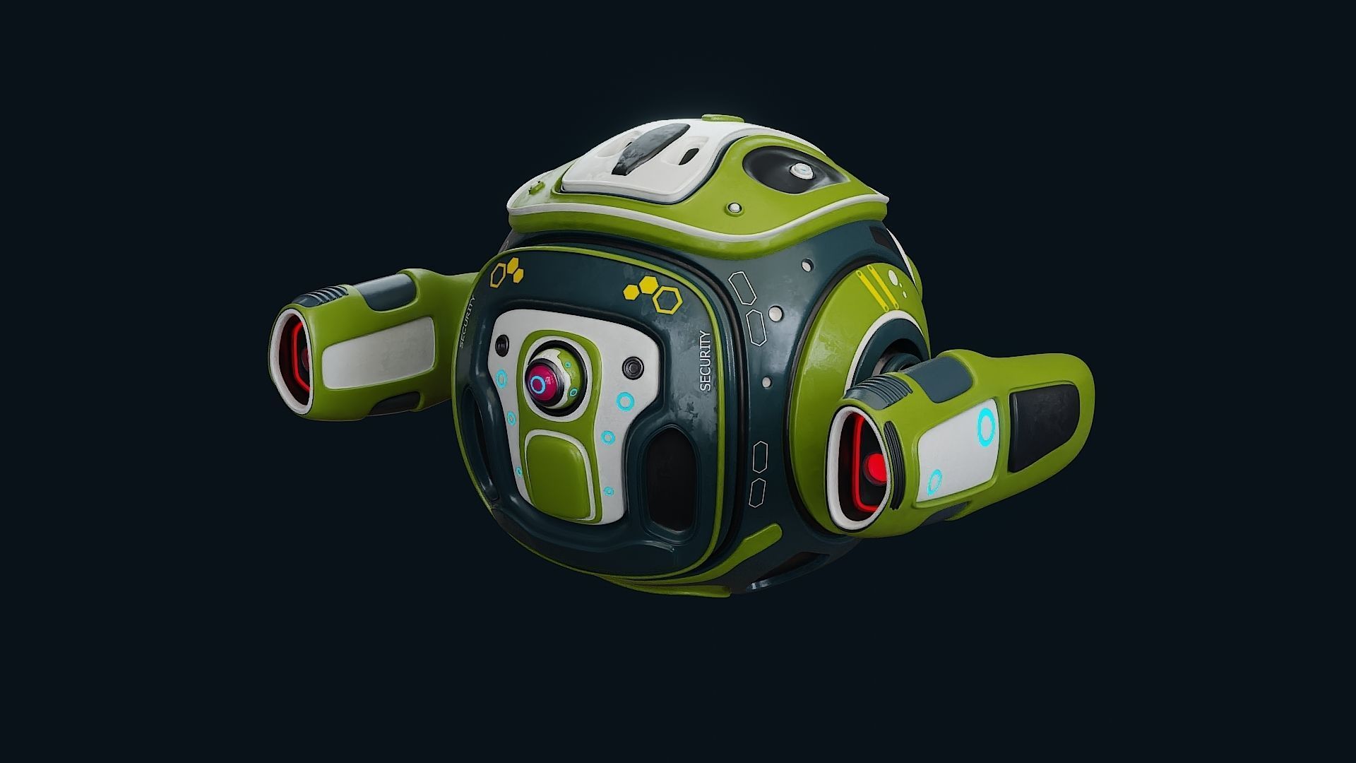 Sci fi security drone cinematic model