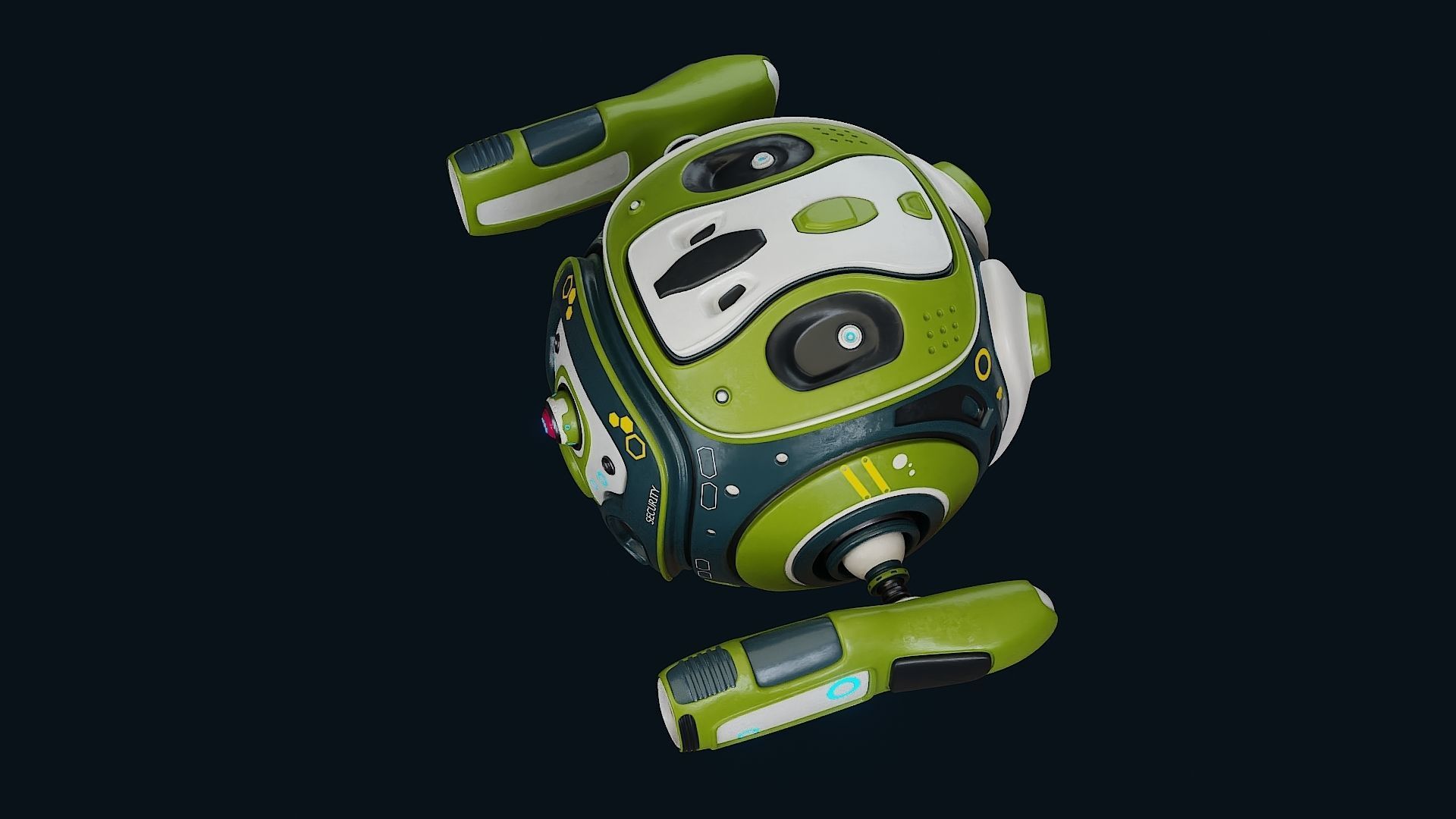 Sci fi security drone cinematic model 3D model_8