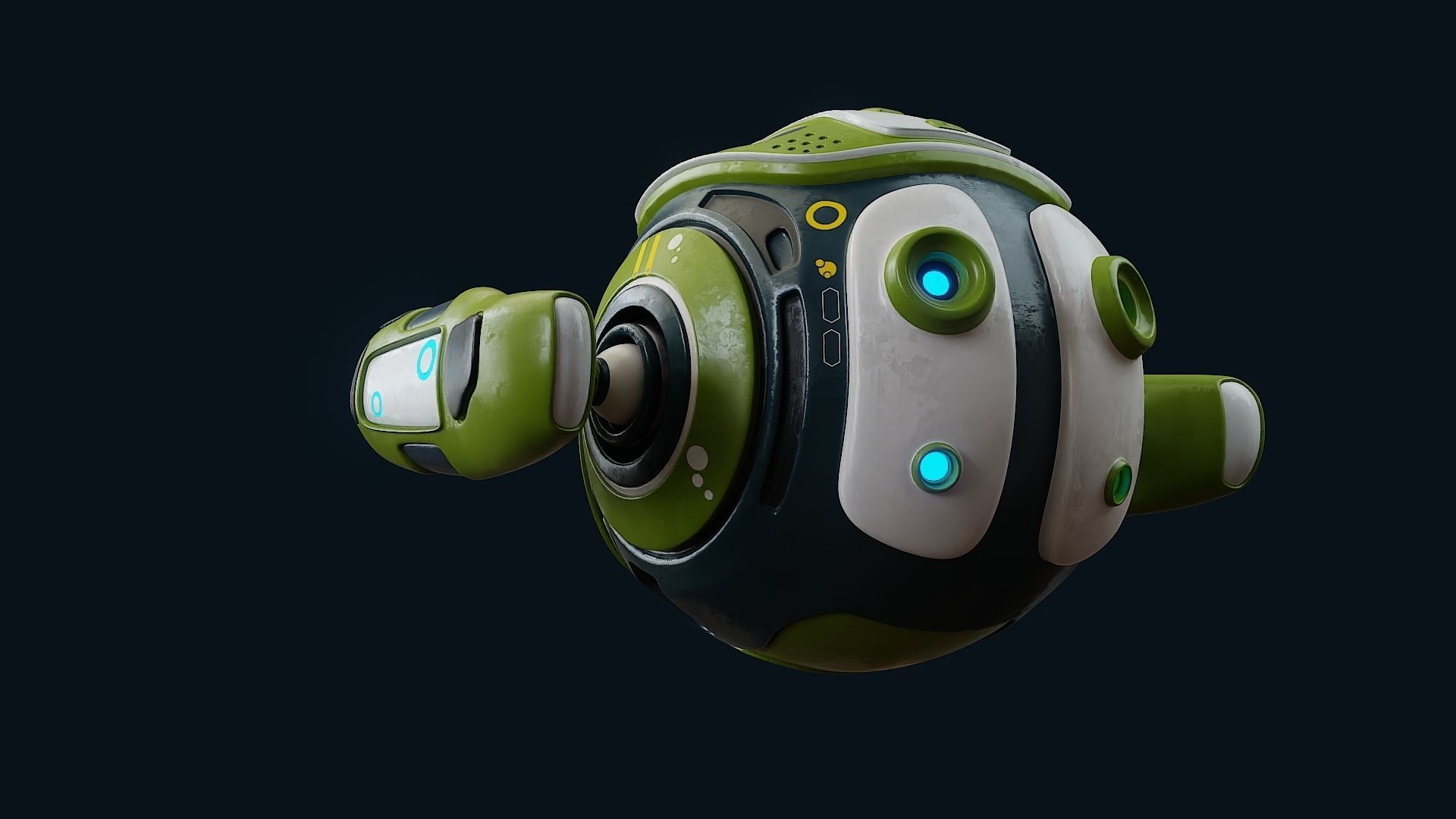 Sci fi security drone cinematic model 3D model_6