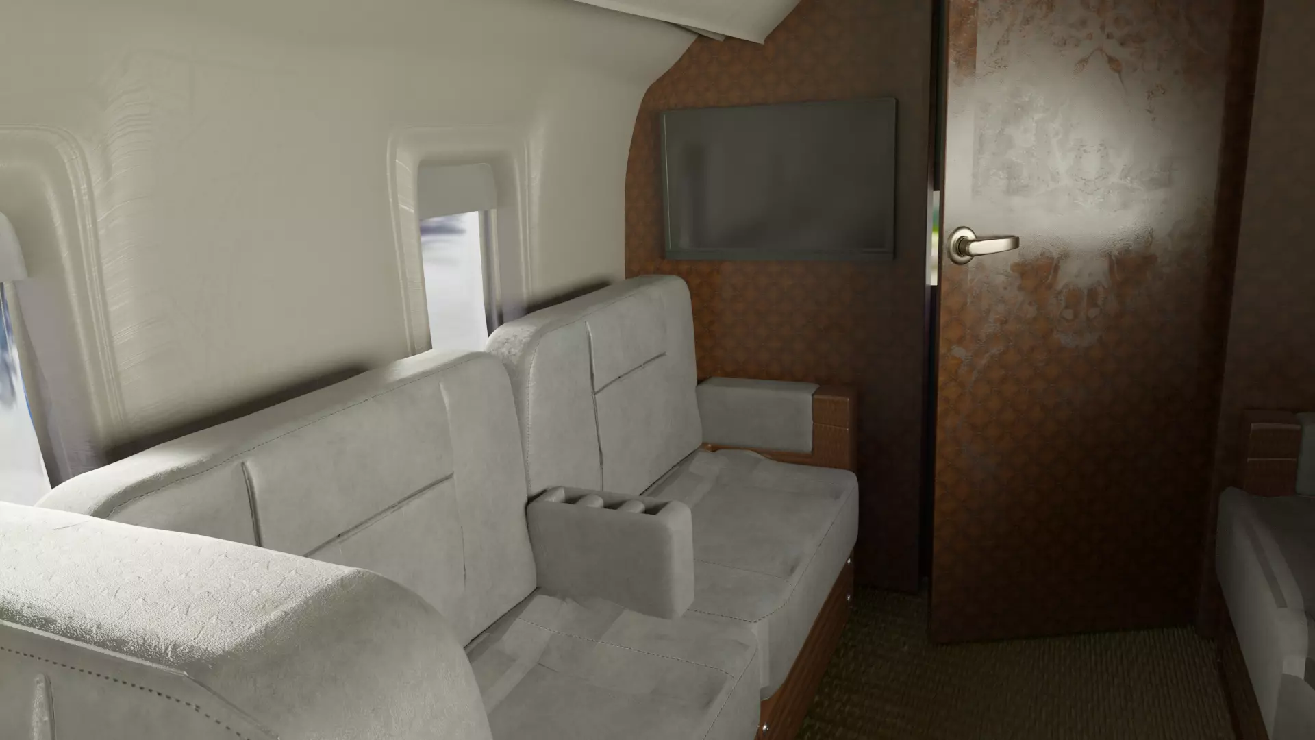 Private jet interior  3D model_0
