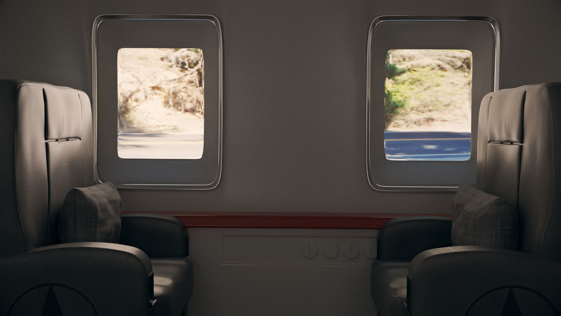 Private jet interior  3D model_2