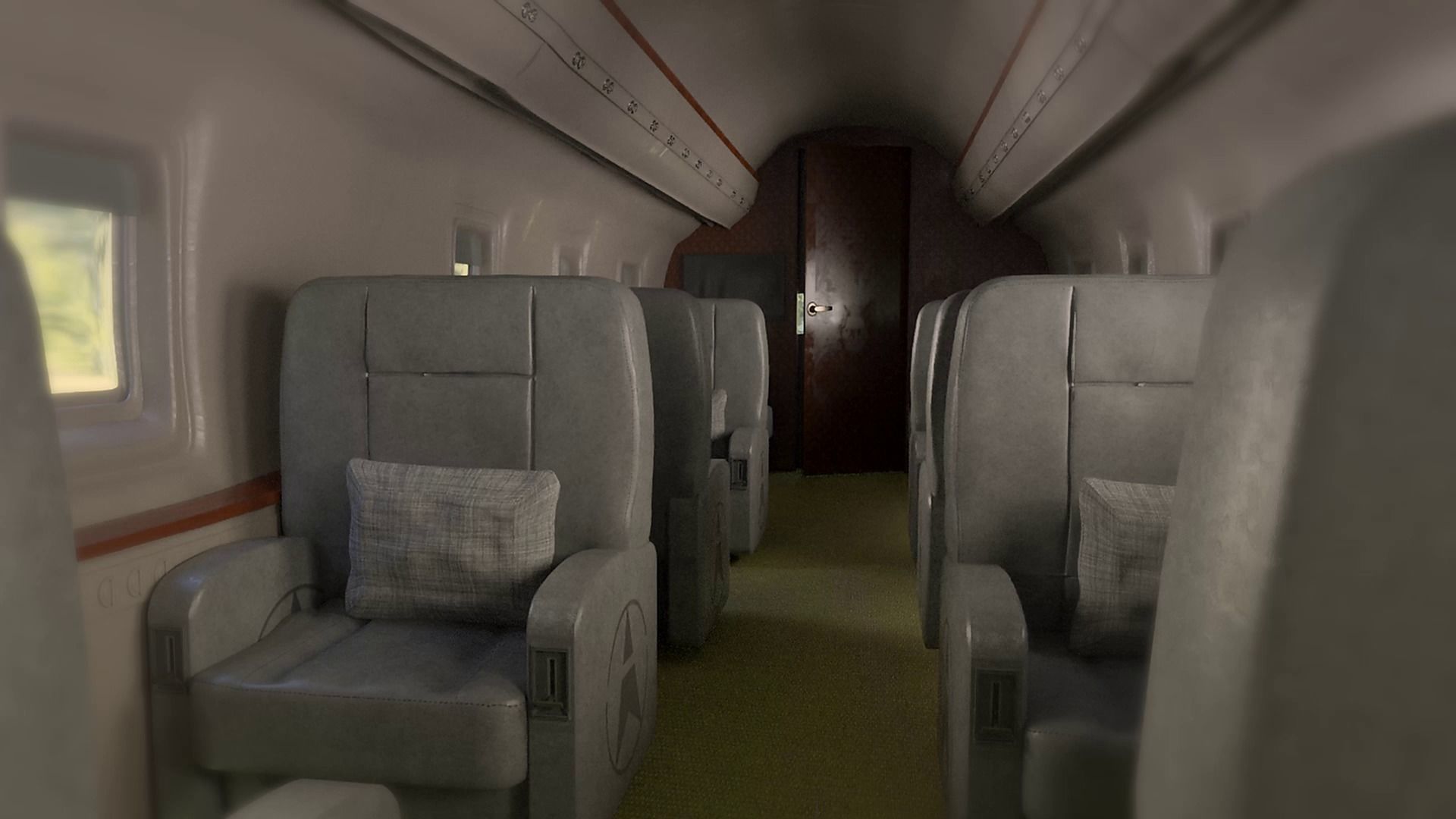 Private jet interior  3D model_5