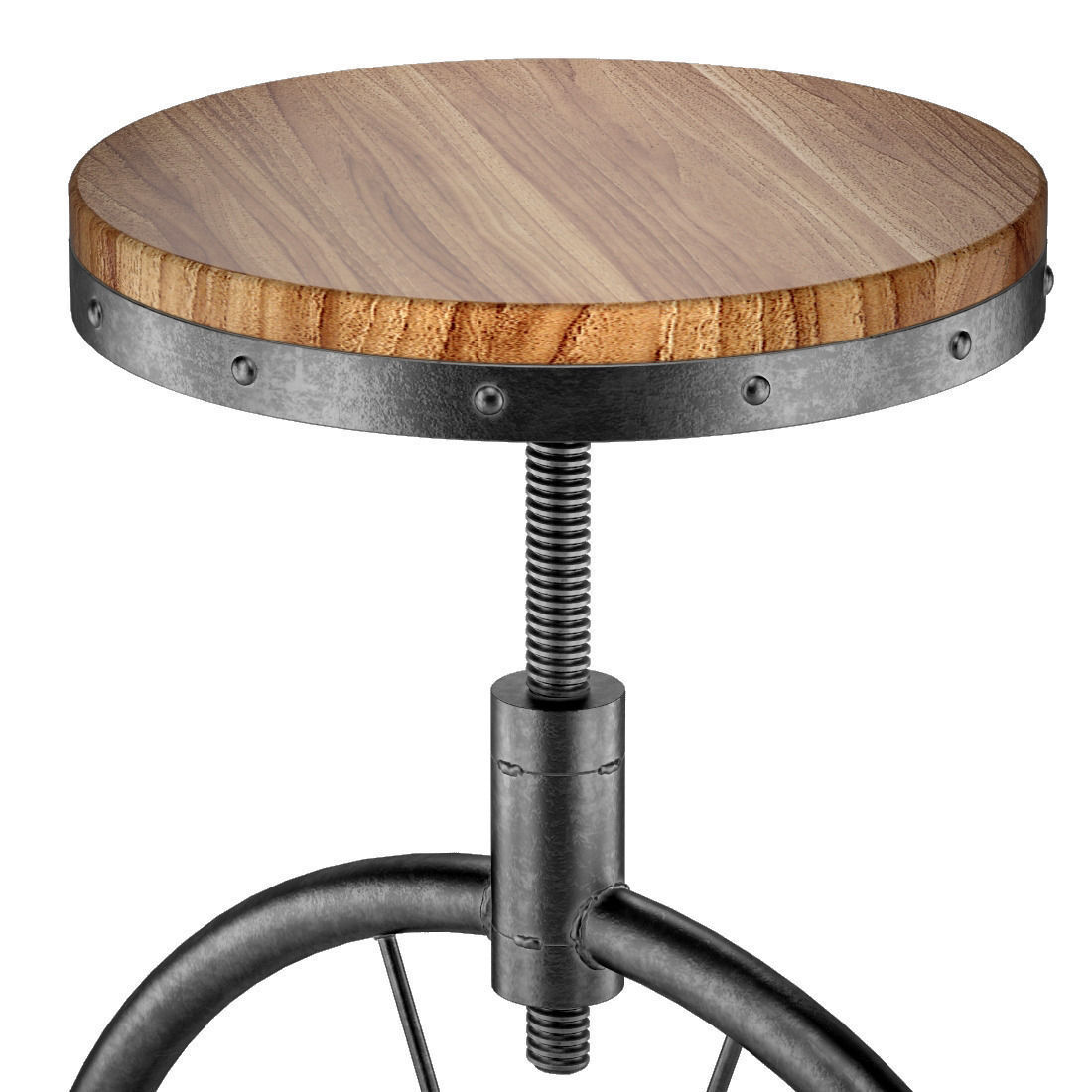 Charles Bicycle Wheel Adjustable Bar Stool 3D model_2