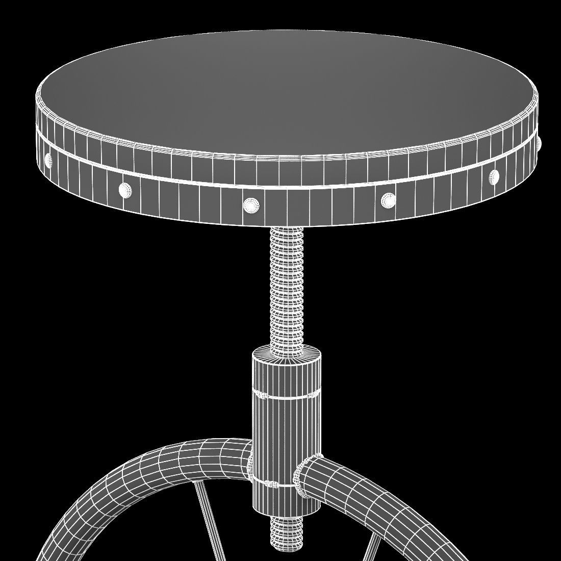 Charles Bicycle Wheel Adjustable Bar Stool 3D model_6