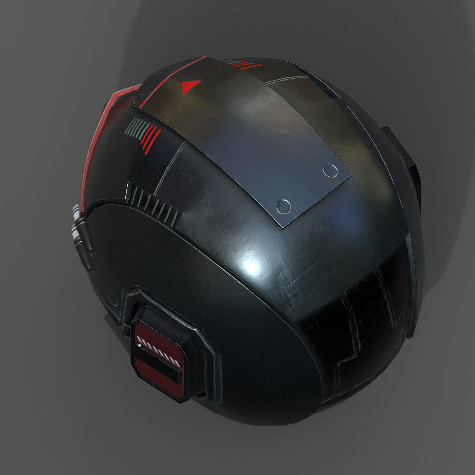 Helmet scifi fantasy space millitary cyborg armor develop Low-poly 3D model_6