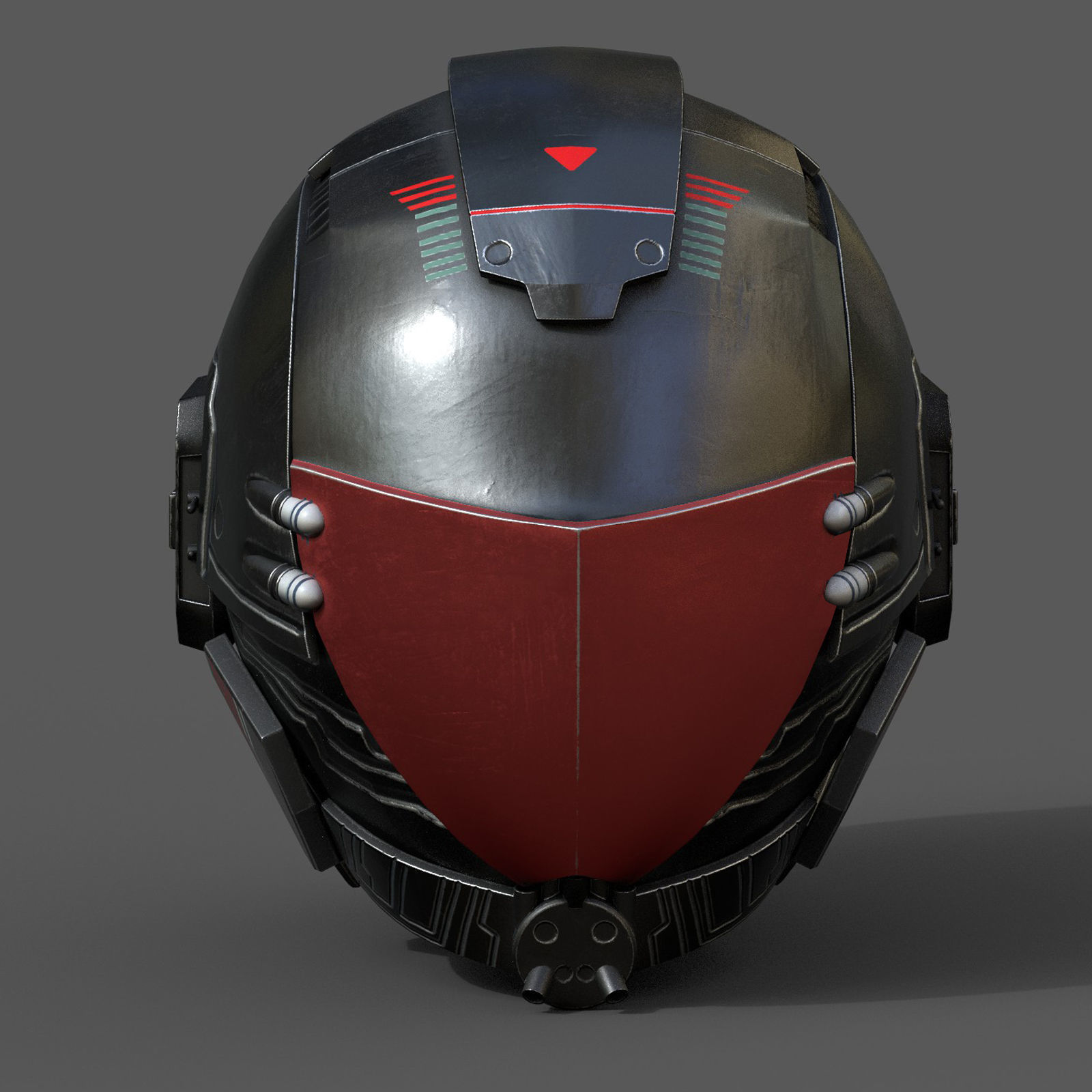 Helmet scifi fantasy space millitary cyborg armor develop Low-poly 3D model_1