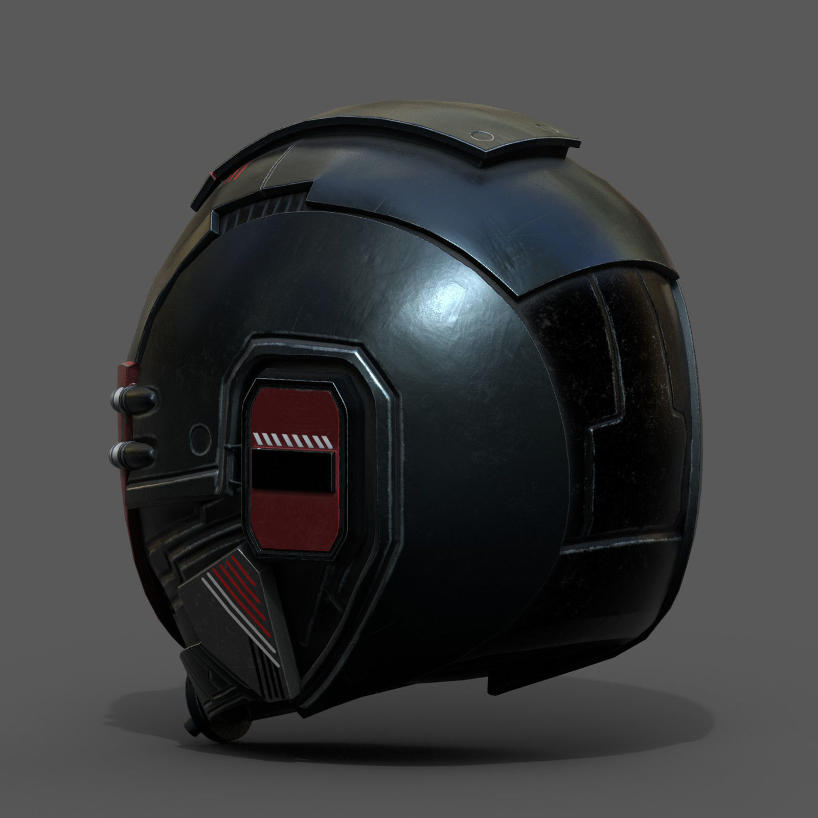 Helmet scifi fantasy space millitary cyborg armor develop Low-poly 3D model_7