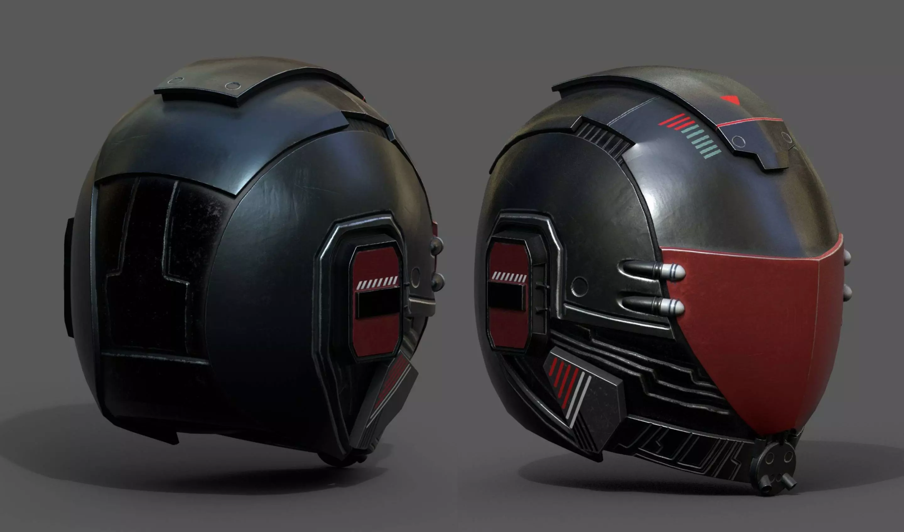 Helmet scifi fantasy space millitary cyborg armor develop Low-poly 3D model_0