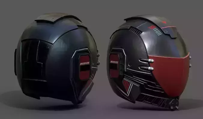Helmet scifi fantasy space millitary cyborg armor develop Low-poly 3D model Helmet scifi fantasy space millitary cyborg armor develop Low-poly 3D model