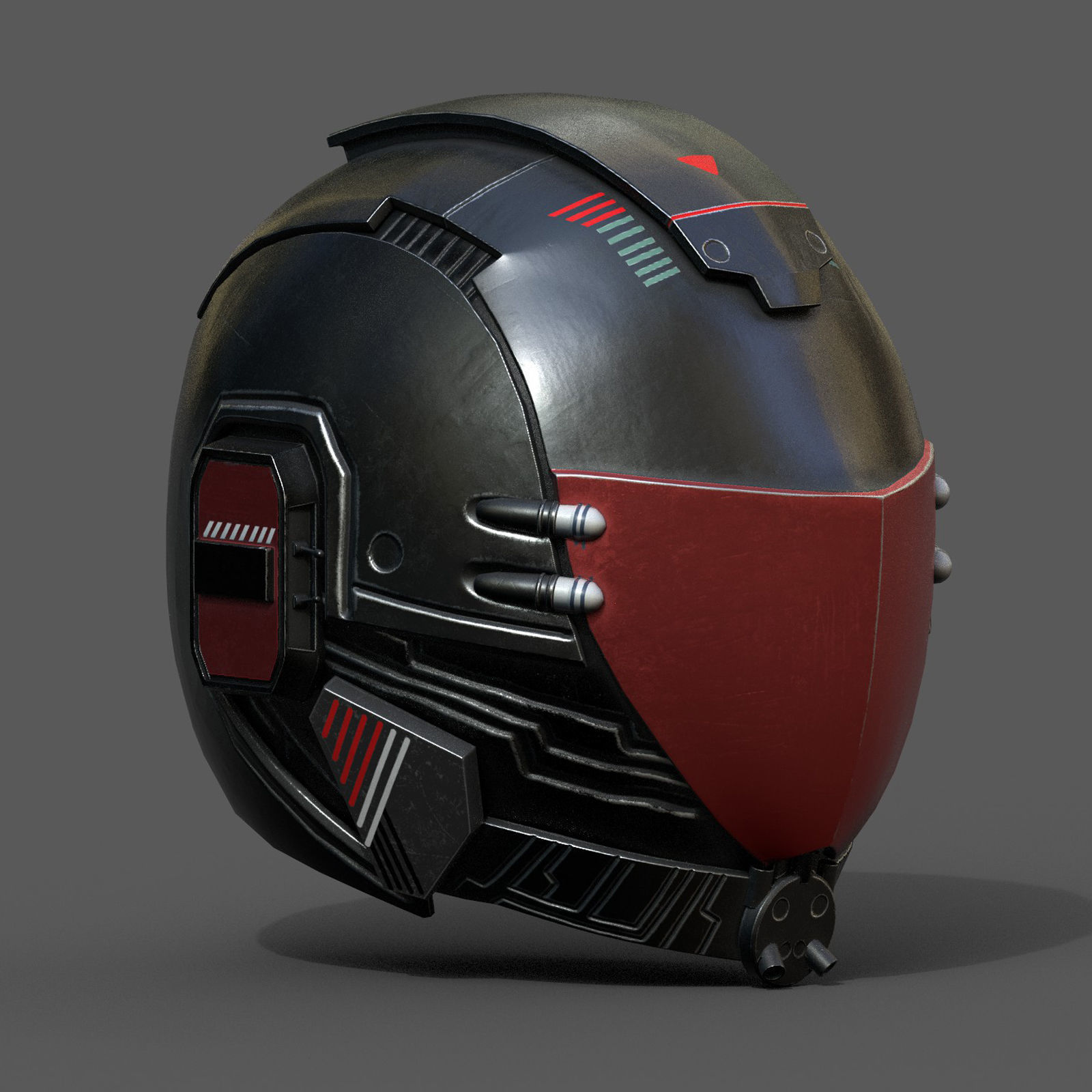 Helmet scifi fantasy space millitary cyborg armor develop Low-poly 3D model_3
