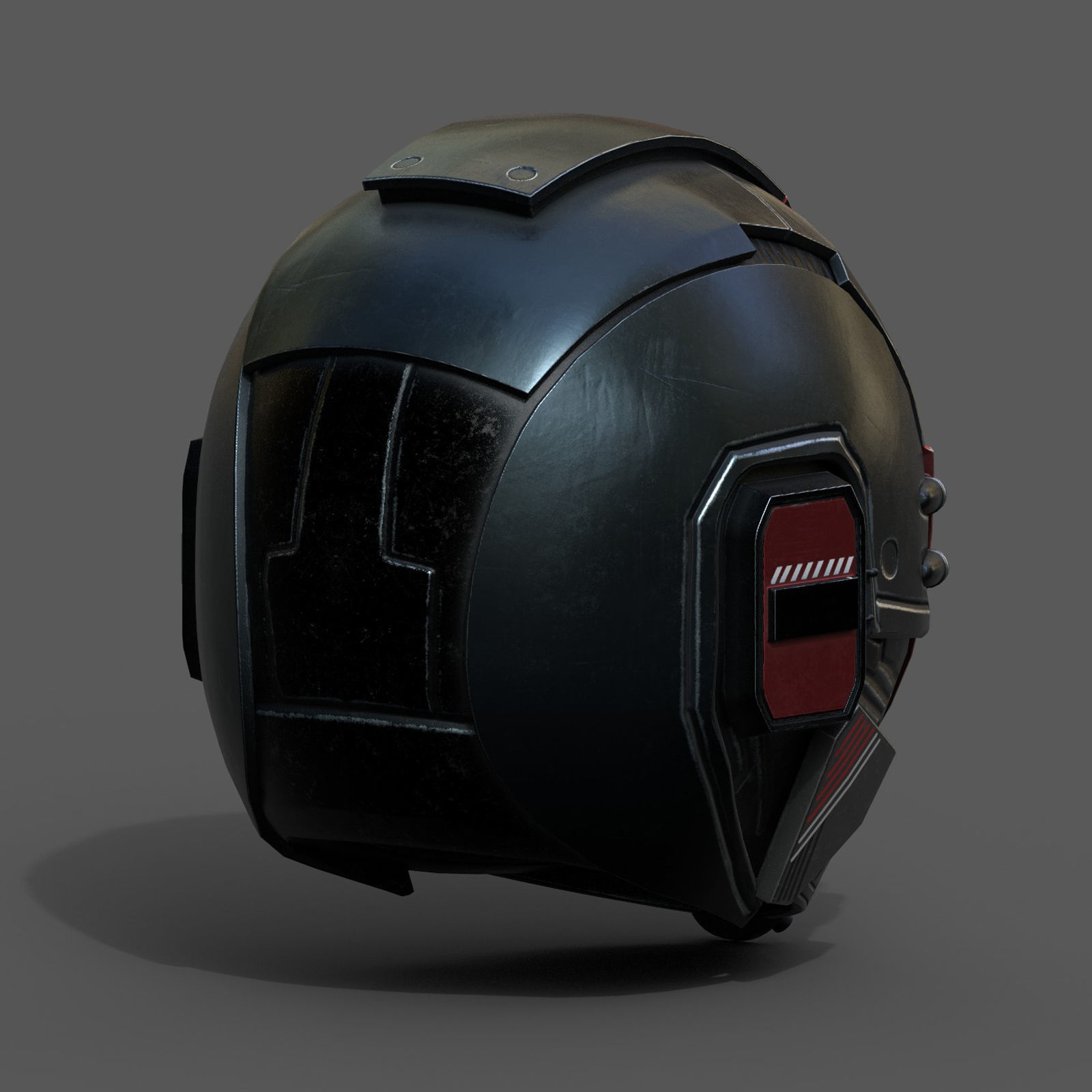 Helmet scifi fantasy space millitary cyborg armor develop Low-poly 3D model_8