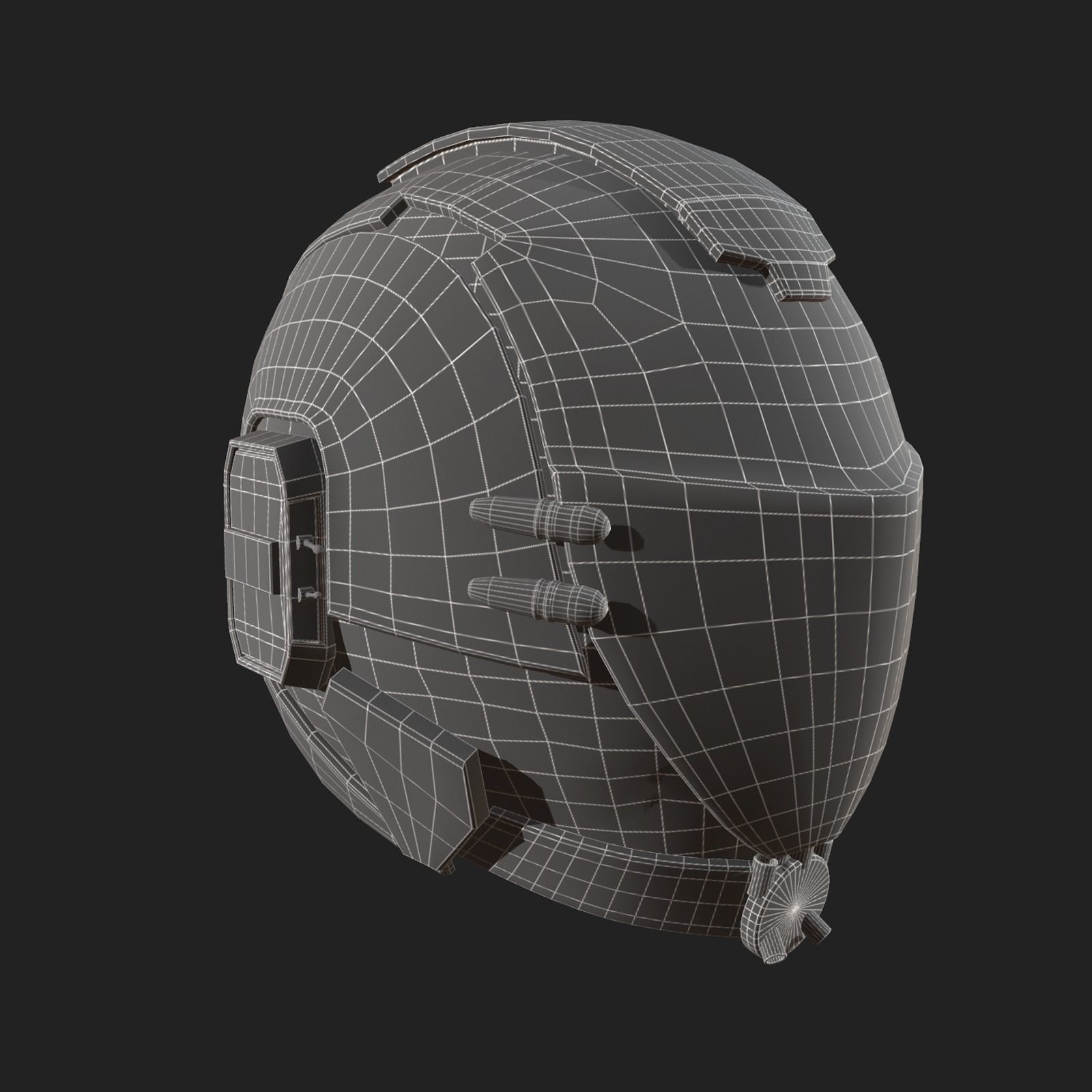 Helmet scifi fantasy space millitary cyborg armor develop Low-poly 3D model_10