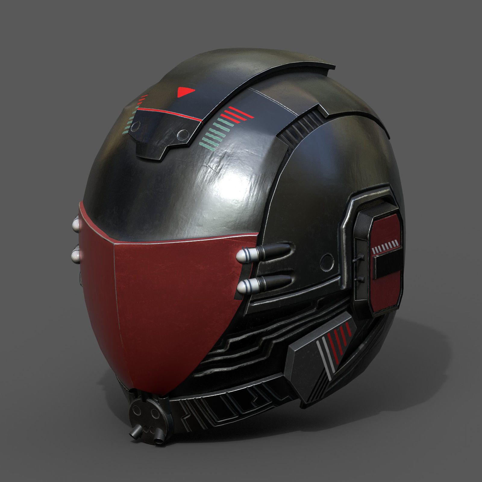 Helmet scifi fantasy space millitary cyborg armor develop Low-poly 3D model_2