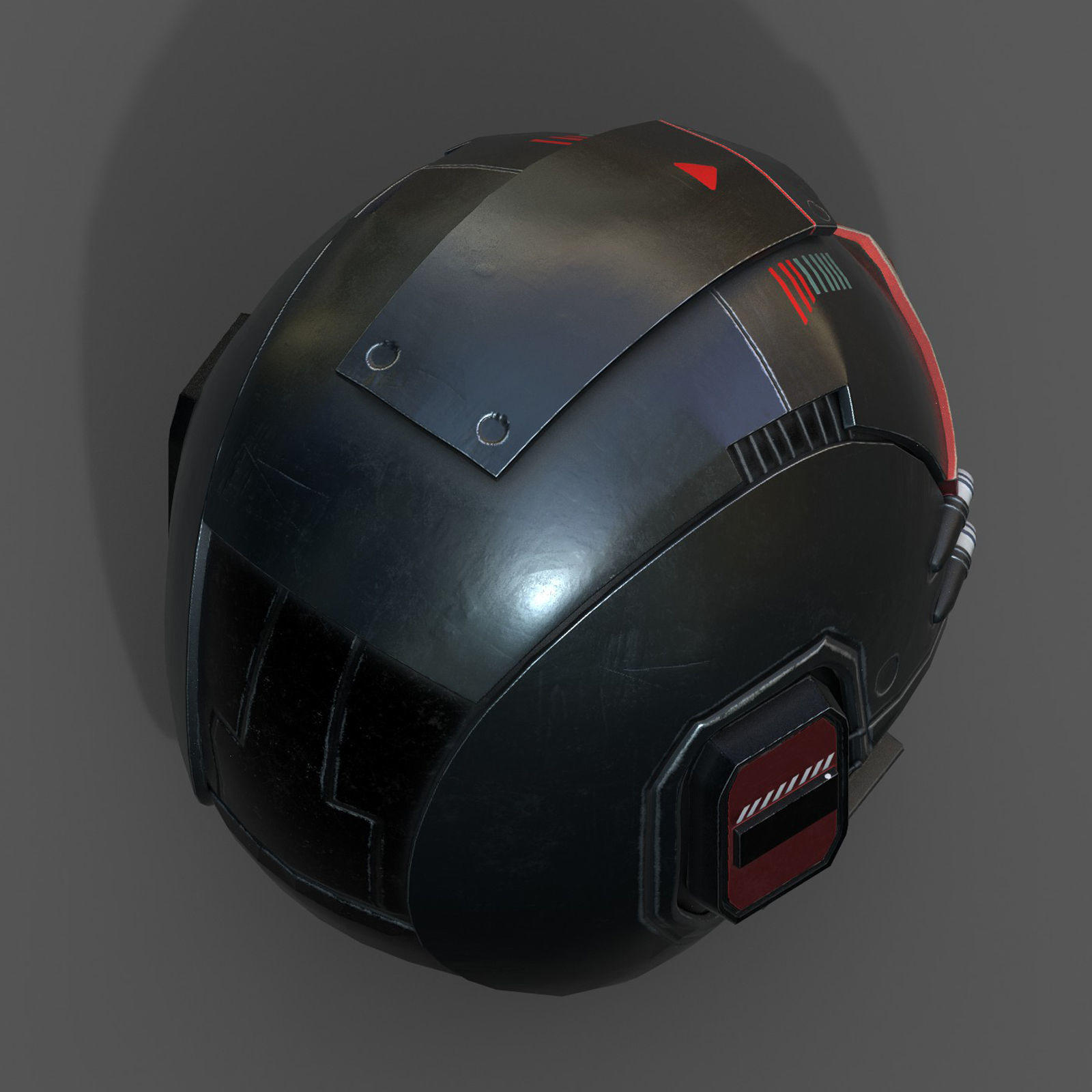 Helmet scifi fantasy space millitary cyborg armor develop Low-poly 3D model_4