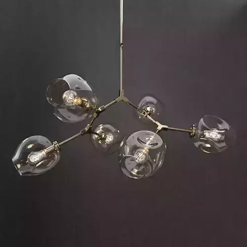 Branching bubble 6 lamps 2 Clear Gold