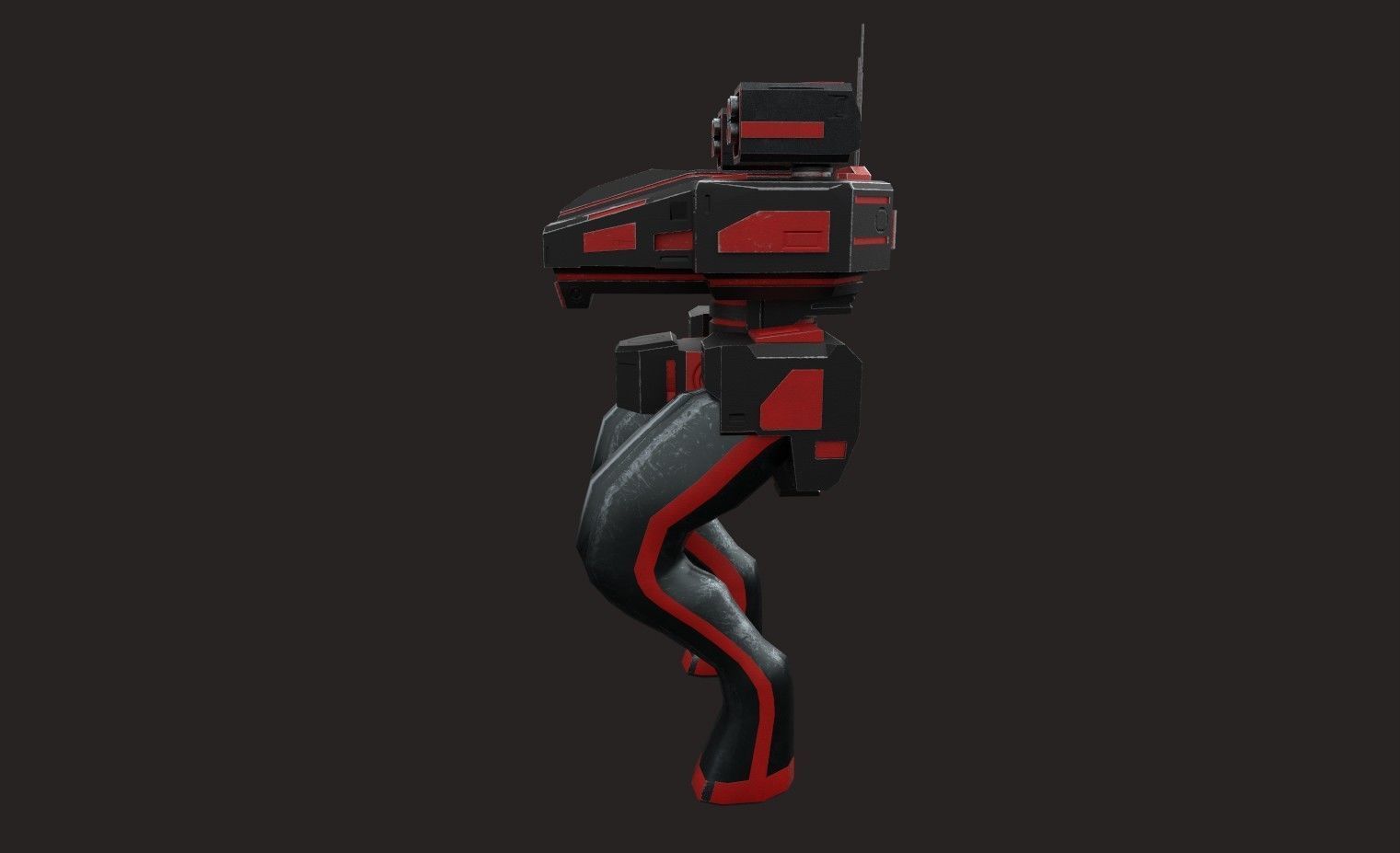 SCI FI WAR ROBOT Low-poly 3D model_23