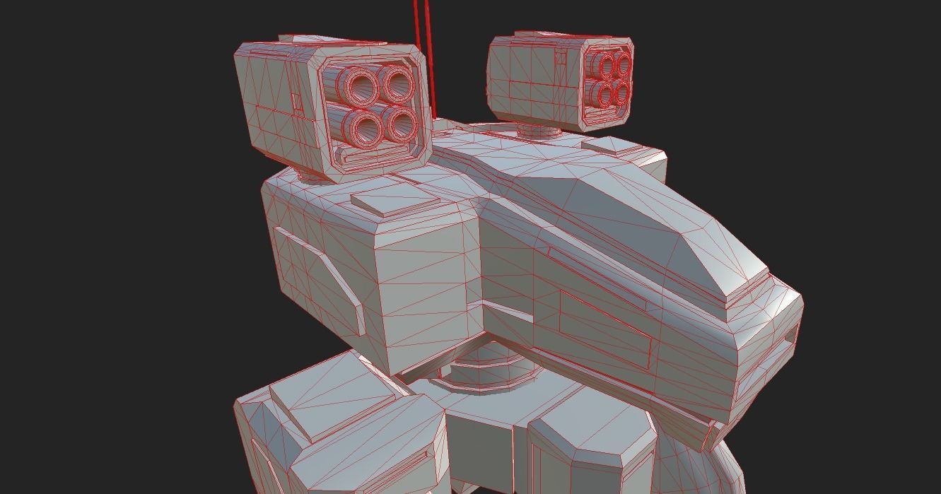 SCI FI WAR ROBOT Low-poly 3D model_14