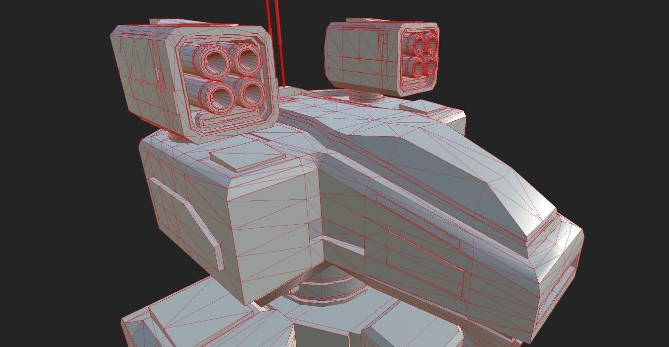 SCI FI WAR ROBOT Low-poly 3D model_19