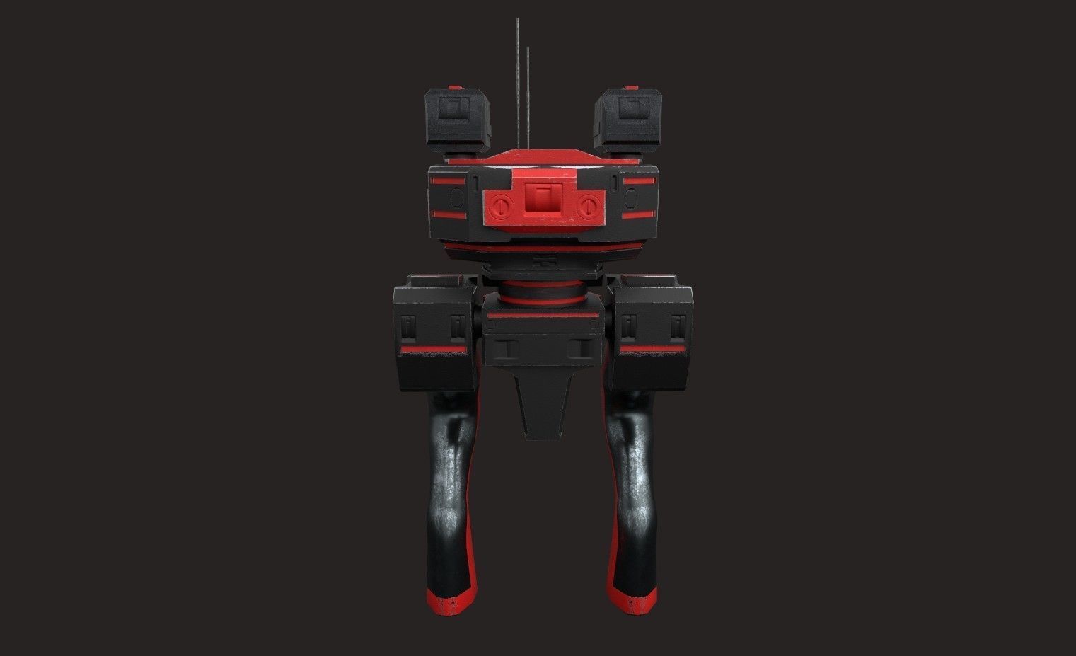 SCI FI WAR ROBOT Low-poly 3D model_7