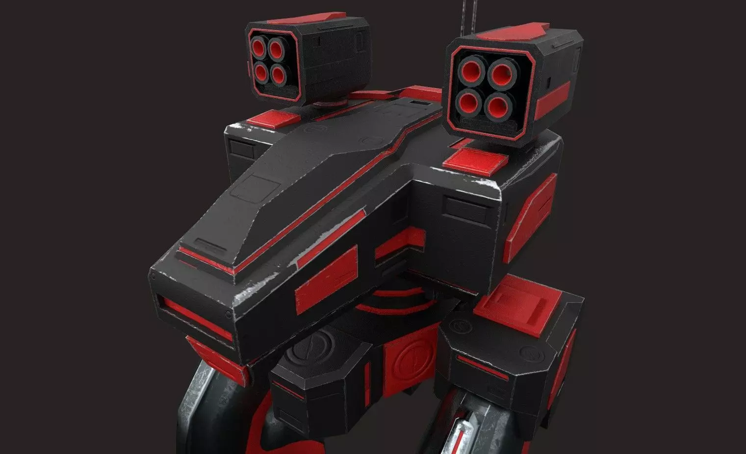 SCI FI WAR ROBOT Low-poly 3D model_0