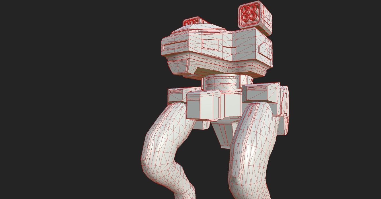 SCI FI WAR ROBOT Low-poly 3D model_15
