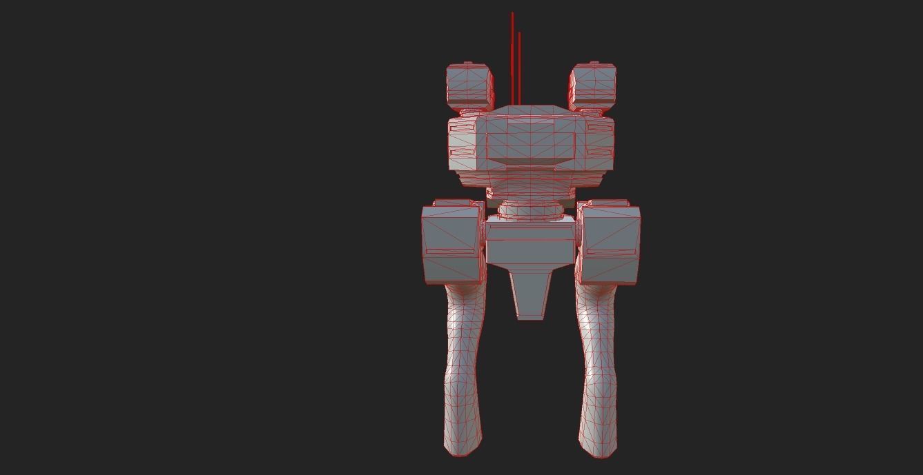 SCI FI WAR ROBOT Low-poly 3D model_10