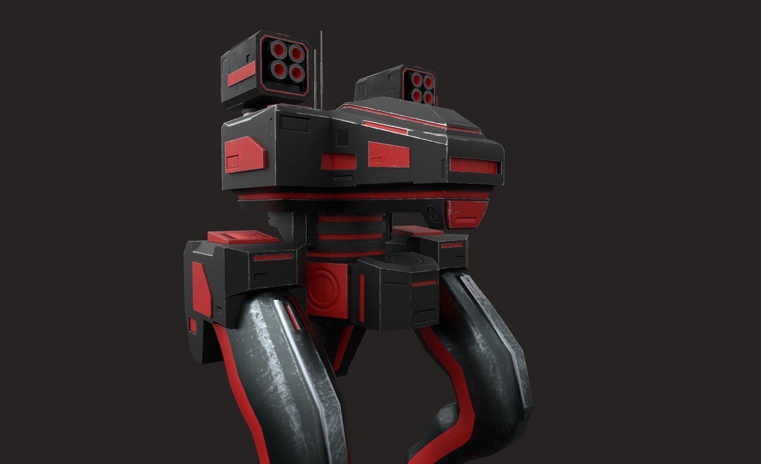 SCI FI WAR ROBOT Low-poly 3D model_20