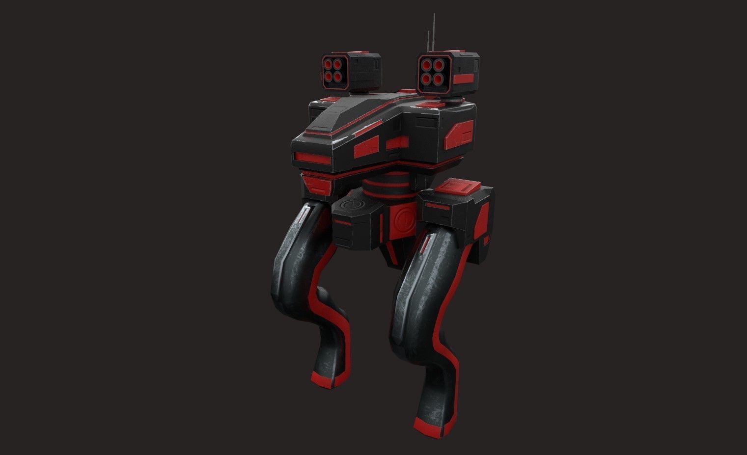 SCI FI WAR ROBOT Low-poly 3D model_3