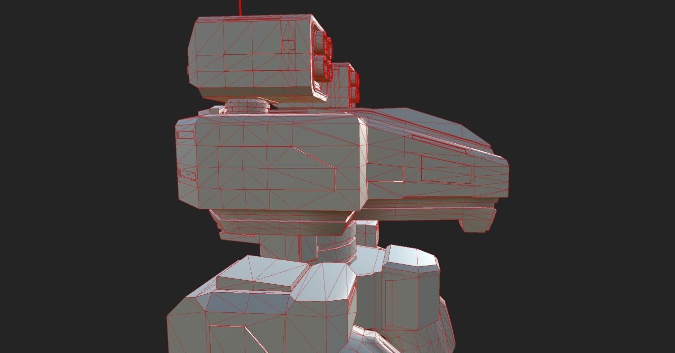 SCI FI WAR ROBOT Low-poly 3D model_18