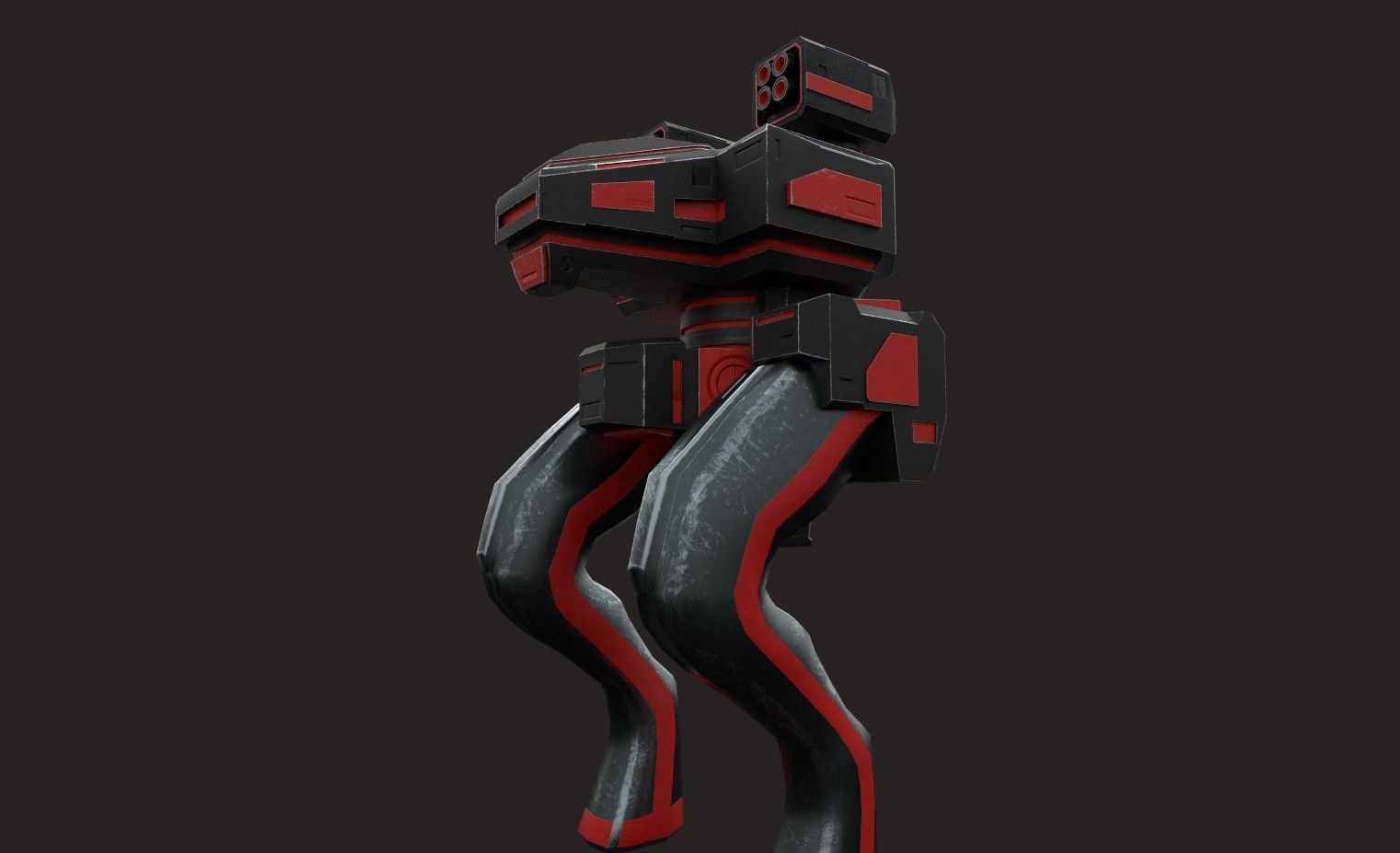 SCI FI WAR ROBOT Low-poly 3D model_2