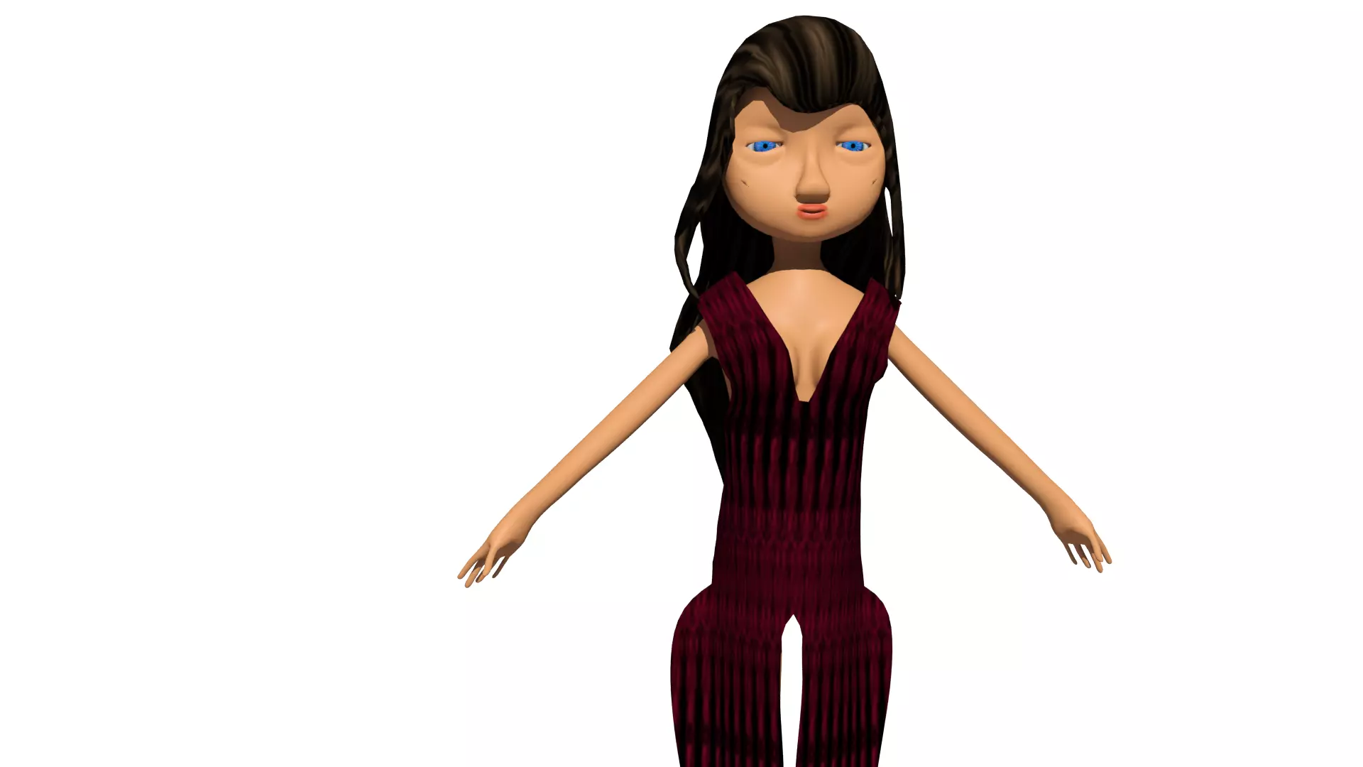 free model of a woman in a dress with textures 7 Free 3D model