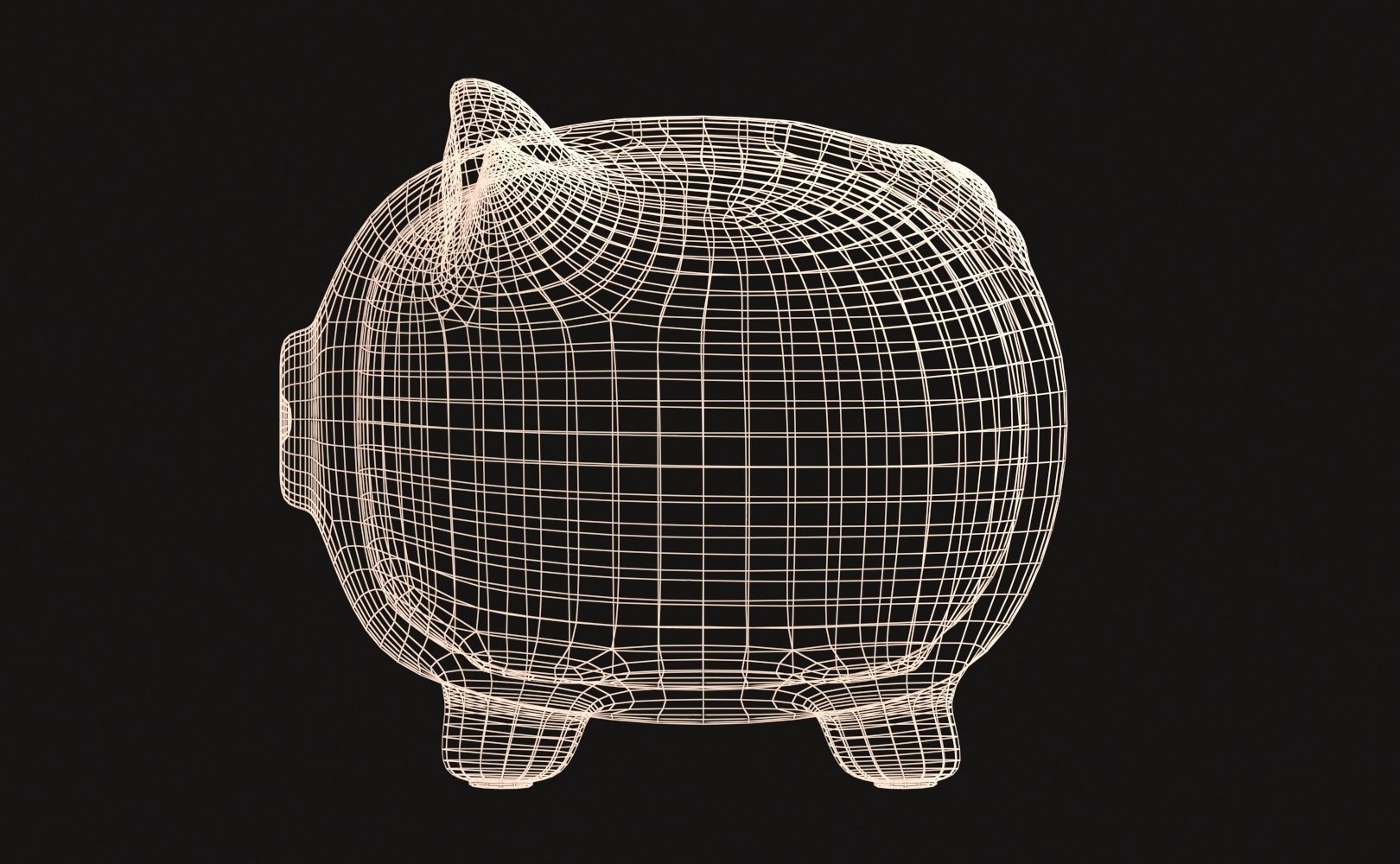 Piggy Bank Low-poly 3D model_17