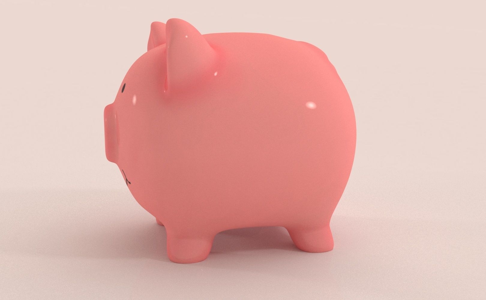 Piggy Bank Low-poly 3D model_3