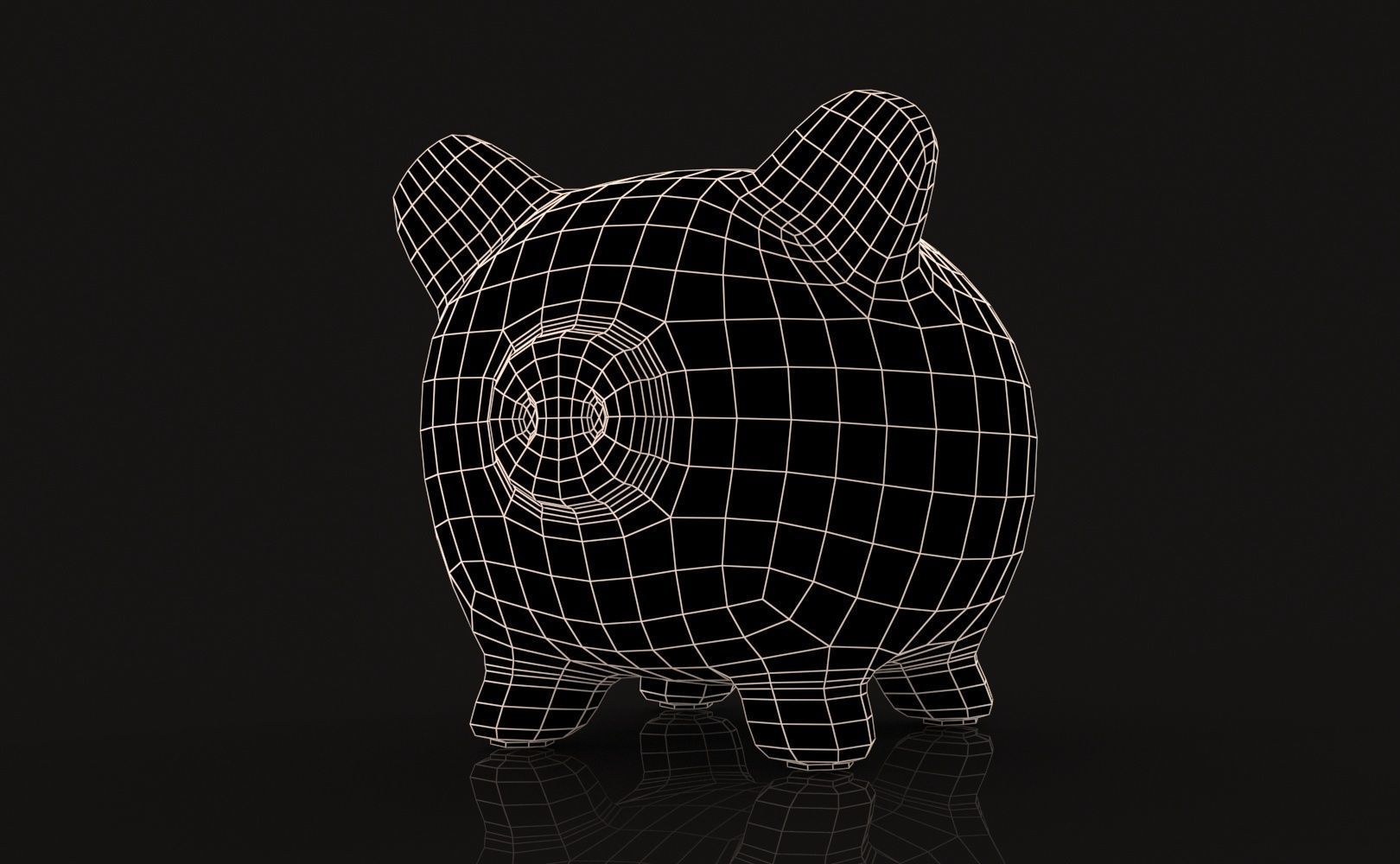 Piggy Bank Low-poly 3D model_19