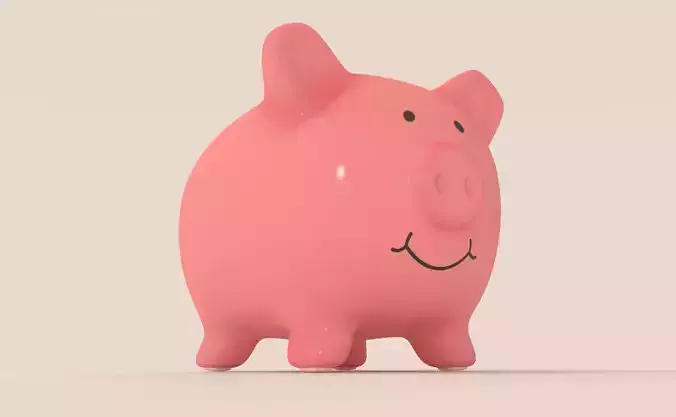 Piggy Bank Low-poly 3D model