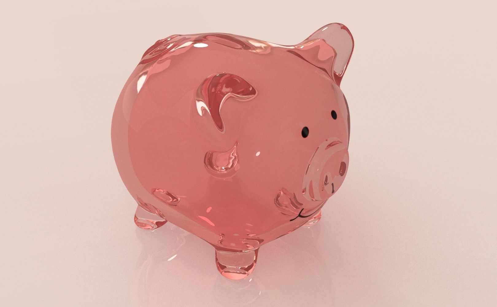 Piggy Bank Low-poly 3D model_6