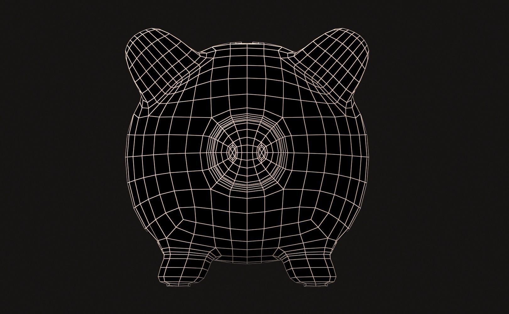 Piggy Bank Low-poly 3D model_13