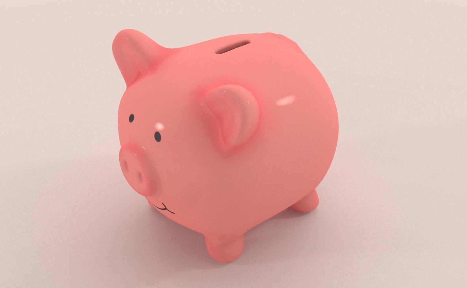Piggy Bank Low-poly 3D model_8