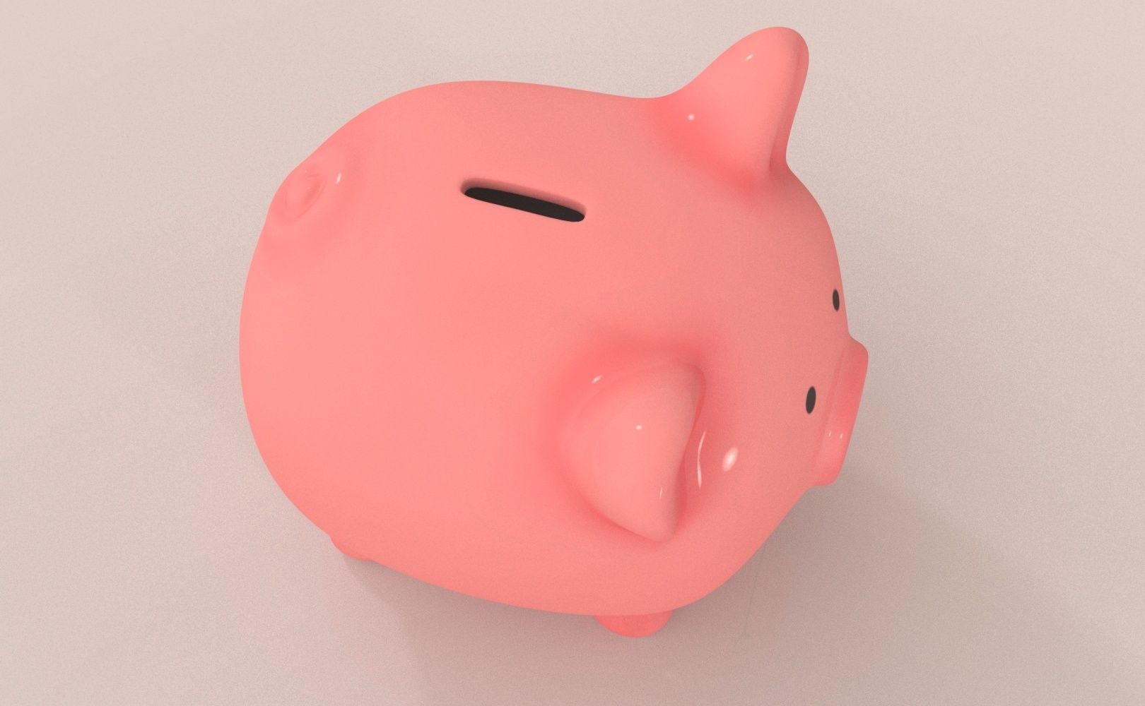 Piggy Bank Low-poly 3D model_9