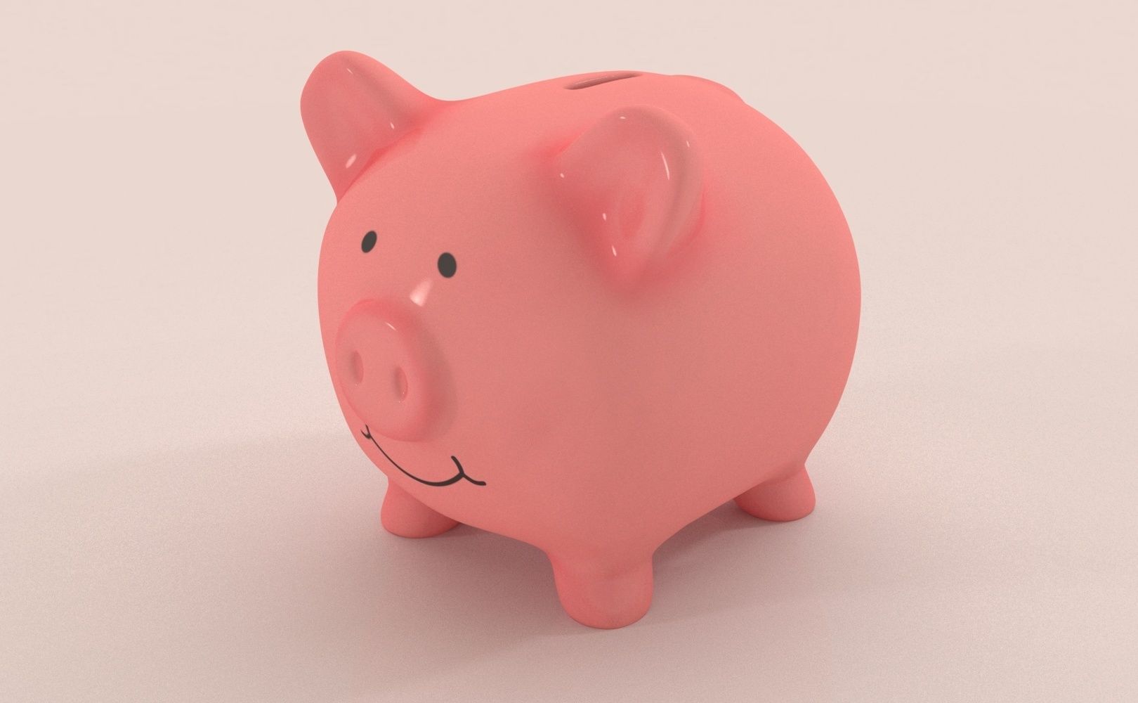 Piggy Bank Low-poly 3D model_2