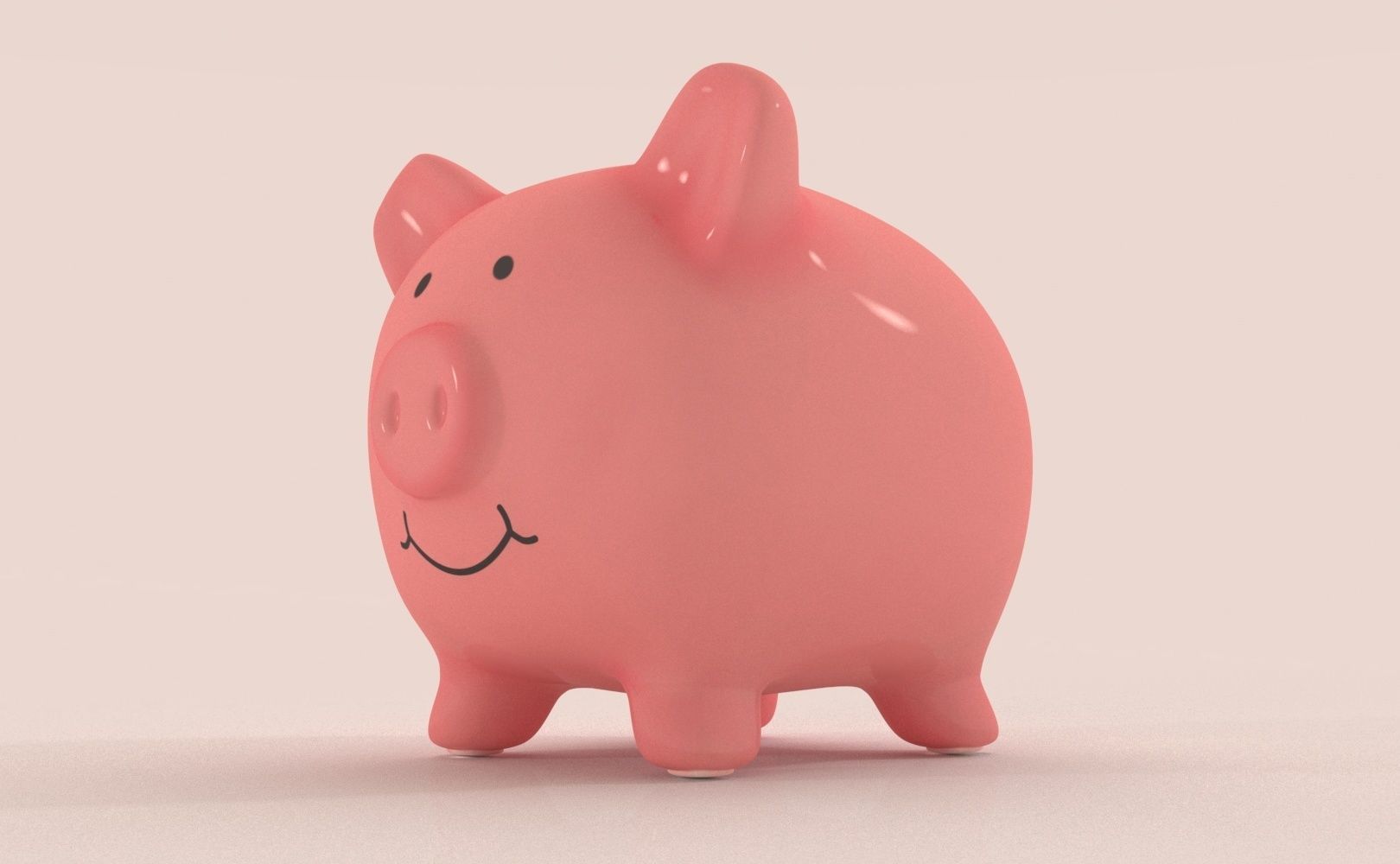Piggy Bank Low-poly 3D model_1