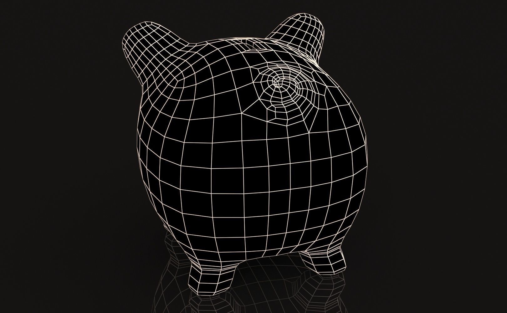 Piggy Bank Low-poly 3D model_14