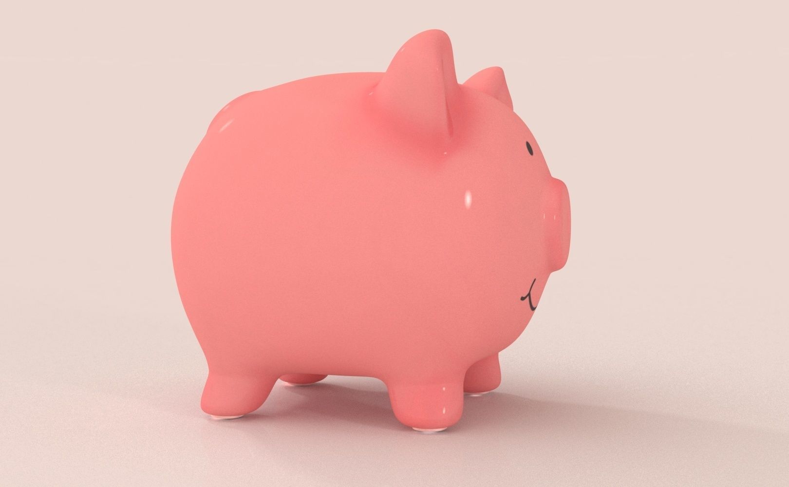 Piggy Bank Low-poly 3D model_4