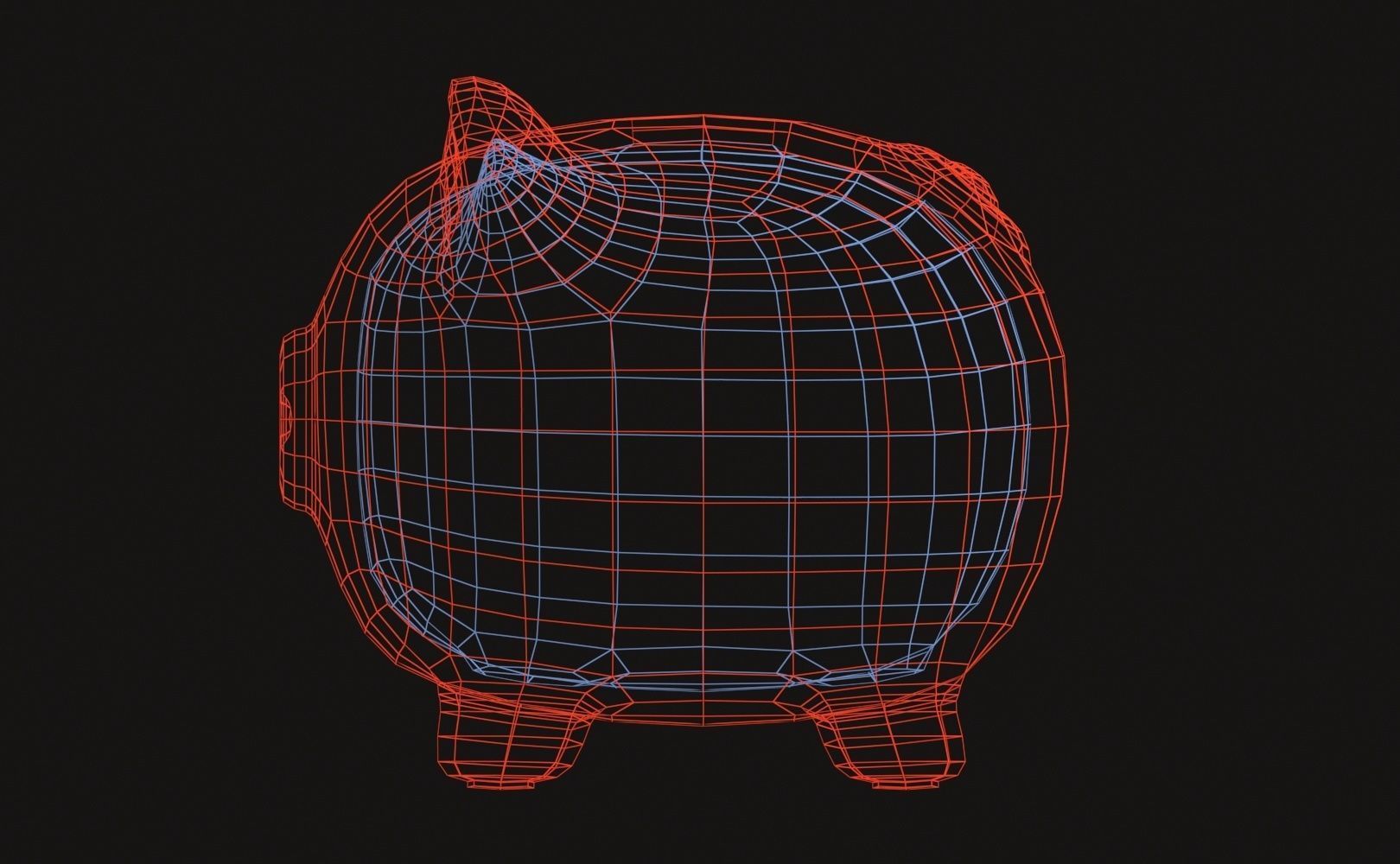 Piggy Bank Low-poly 3D model_18