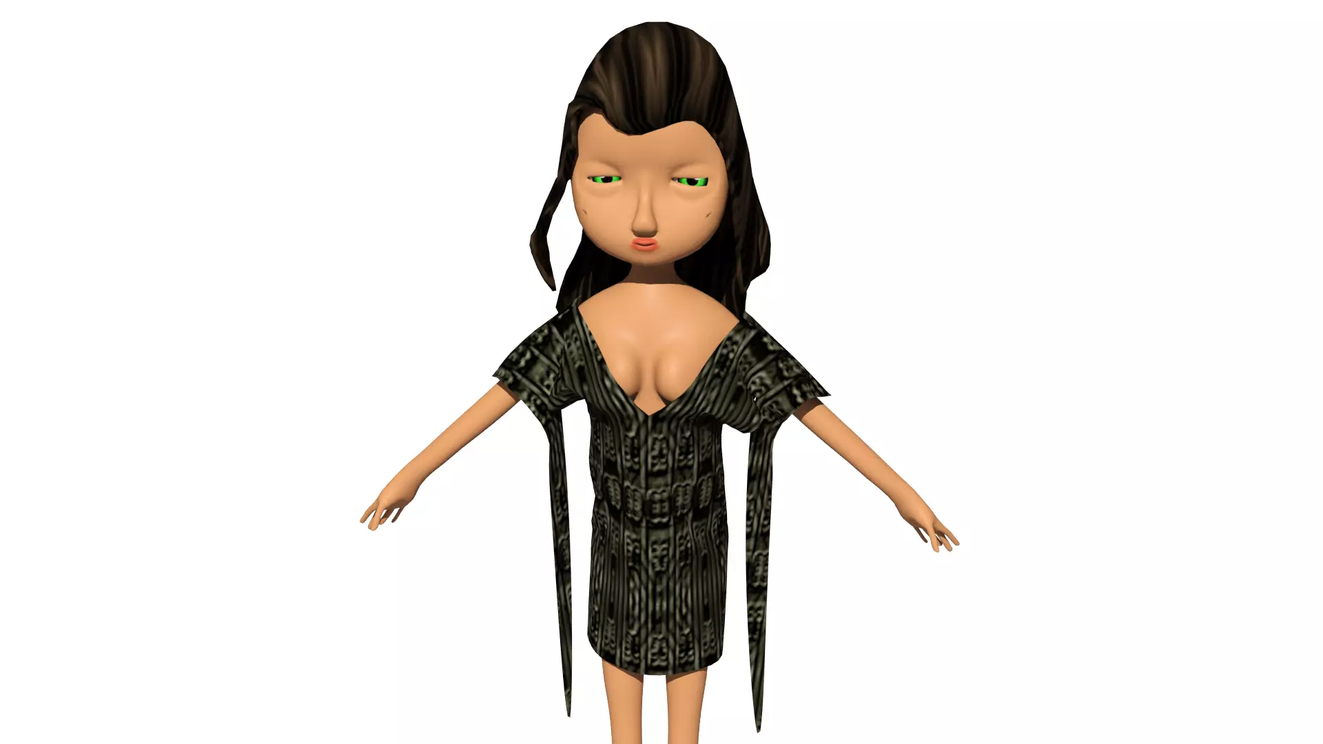 free model of a woman in a dress with textures 11 Free 3D model