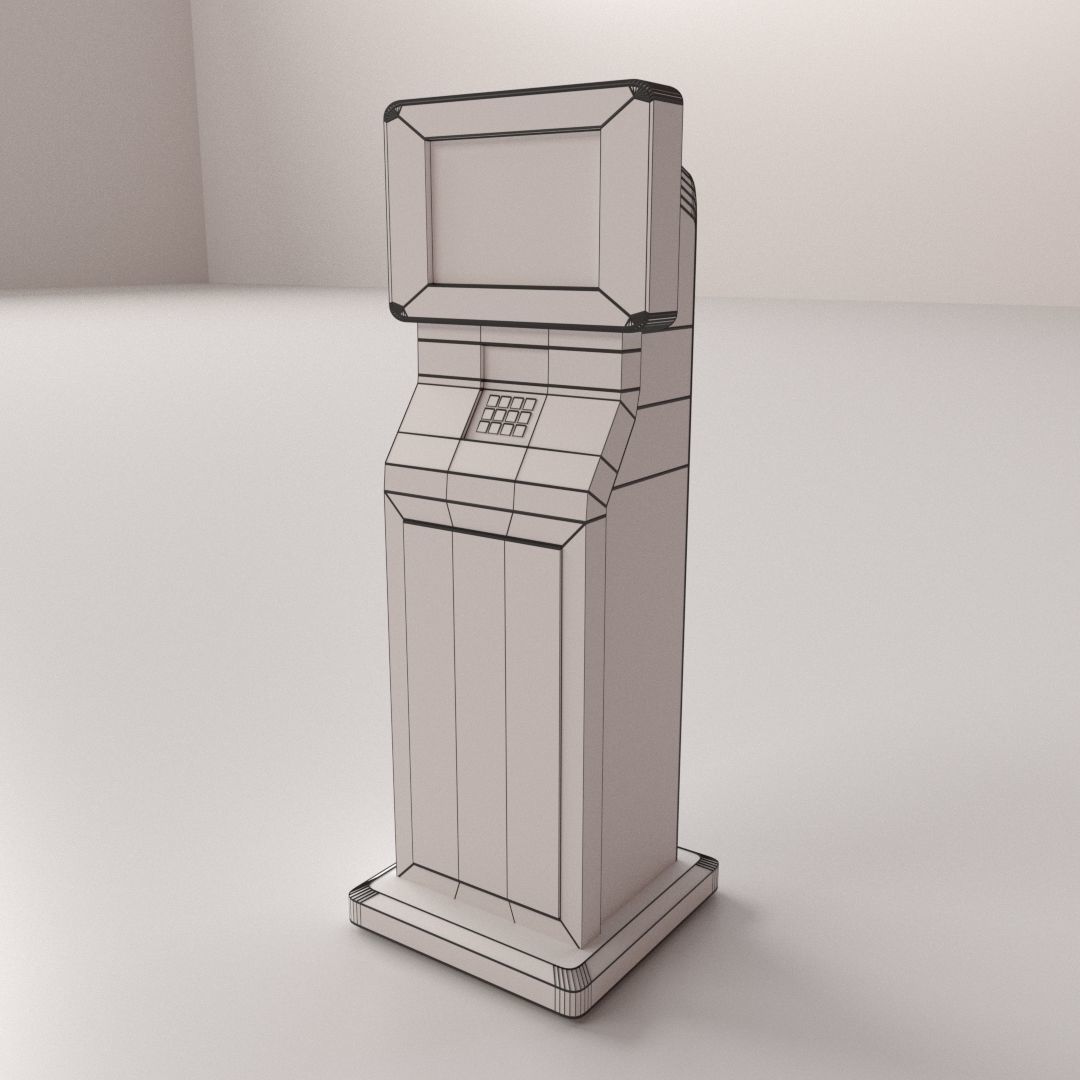 Computer Kiosk V2 3D model_4