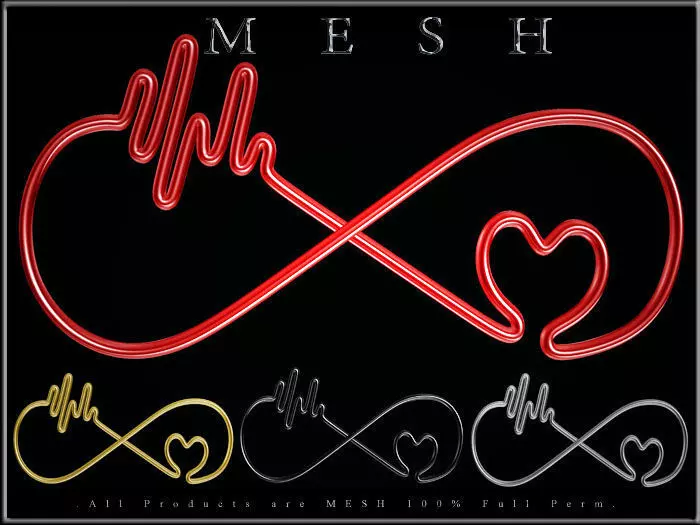 Infinity heart beat Low-poly 3D model_0