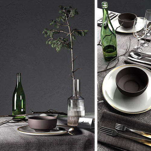 Table settings loft 3D model