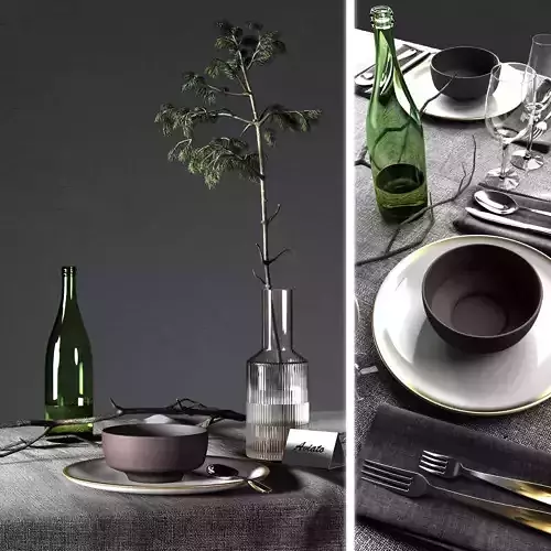 Table settings loft 3D model