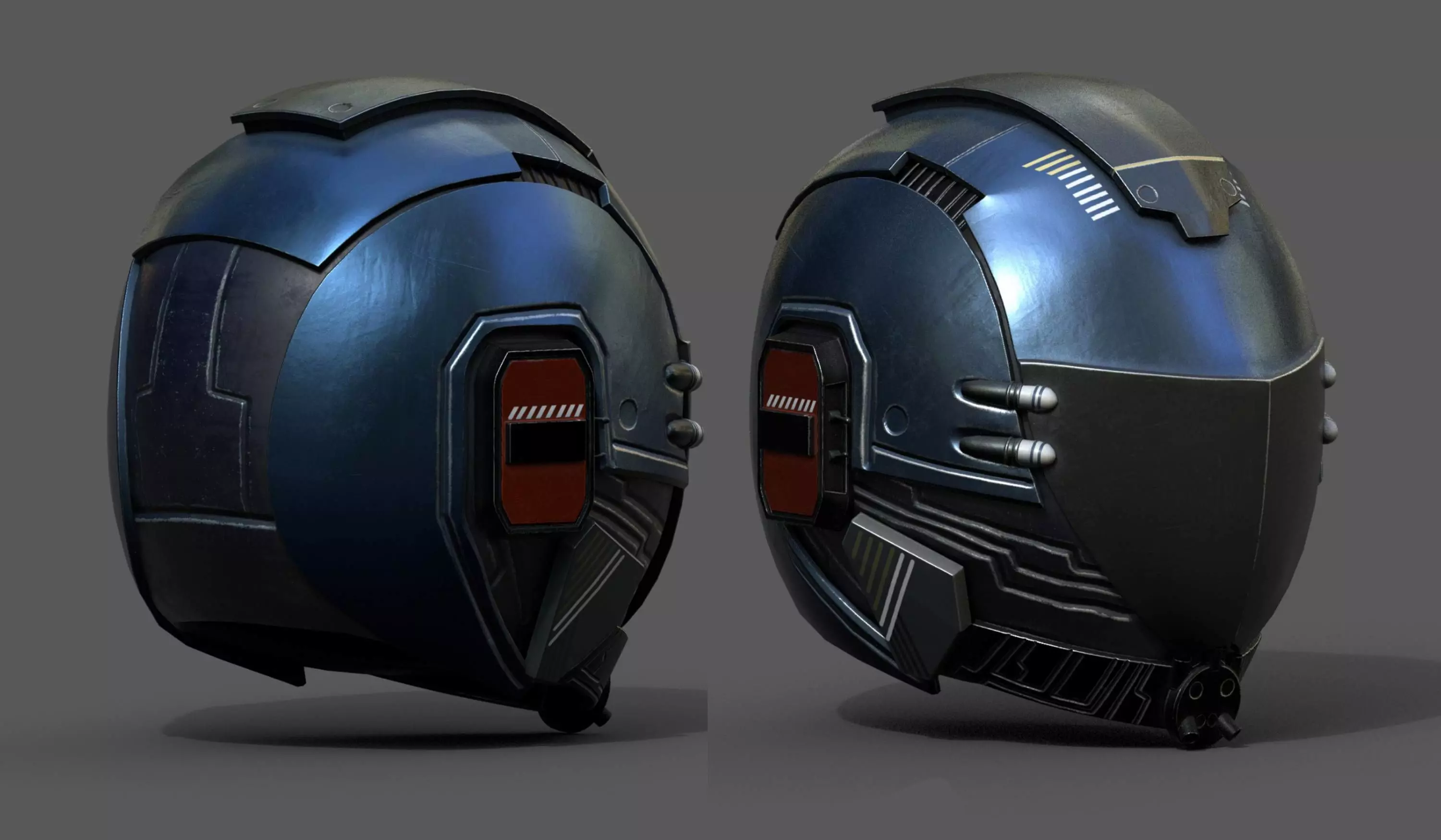 Helmet scifi space machine cyborg armor develop fantasy Low-poly 3D model